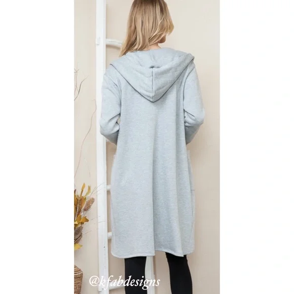 ❤️LAST 1! Must Have SO SOFT Heather Gray Open Cardigan Jacket with Side Pockets! - Picture 7 of 7